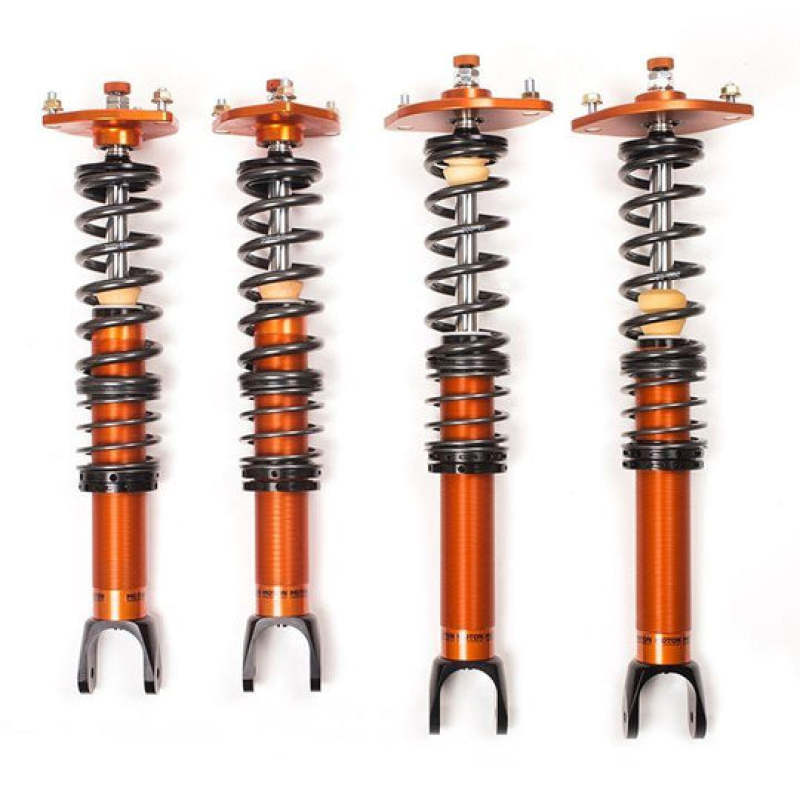 BMW M4 Coilover Suspension Kit - Front + Rear - Moton - 1-Way Series, Adjustable Rebound (12-position) + Ride Height, Monotube, Non-Inverted, Includes Springs and Top Mounts (Camber-Adjustable Front Top Mounts, Solid Rear Top Mounts) - `21-`27